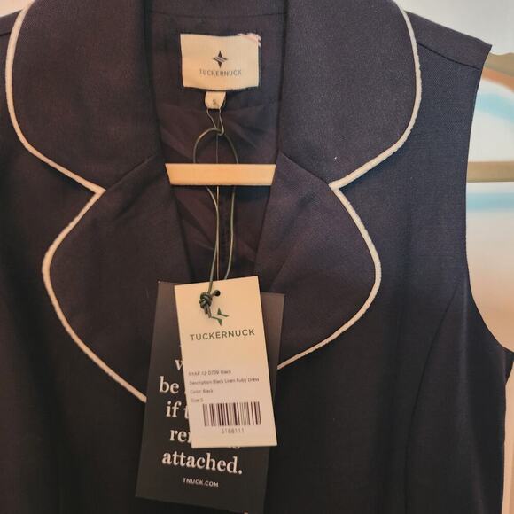 Tuckernuck  Black Linen Ruby Dress Sz S - Picture 6 of 7